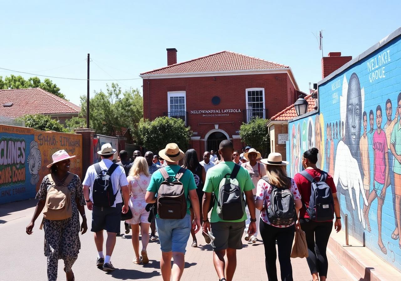 Tourists on Vilakazi Street in Soweto